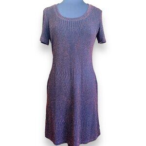 Dress Barn Collection Black with Red Sparkle Dress Medium NWT Holiday Whimsigoth